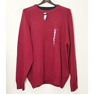 NWT Tommy Hilfiger‎ Sweater Men's XL Red Preppy Heritage Ivy Academia Crest